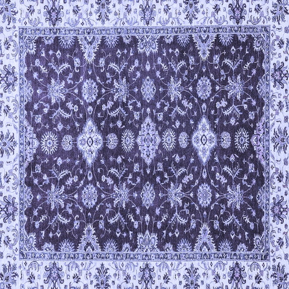 Ahgly Company Indoor Square Oriental Blue Traditional Area Rugs, 7' Square