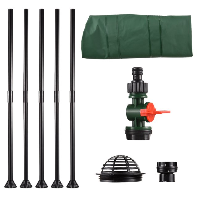 Barrel Portable Rain Water Collection Barrel with Down Spout Filter and Overflow Valve 500D PVC Tarpaulin 100L Rain Barrel Kit