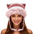 thumbnail image 2 of Beanies Cat Beanie Y2k Beanie Goth Knit Hat Grunge Crochet Hats for Women y2k Accessories,One Size, 2 of 4