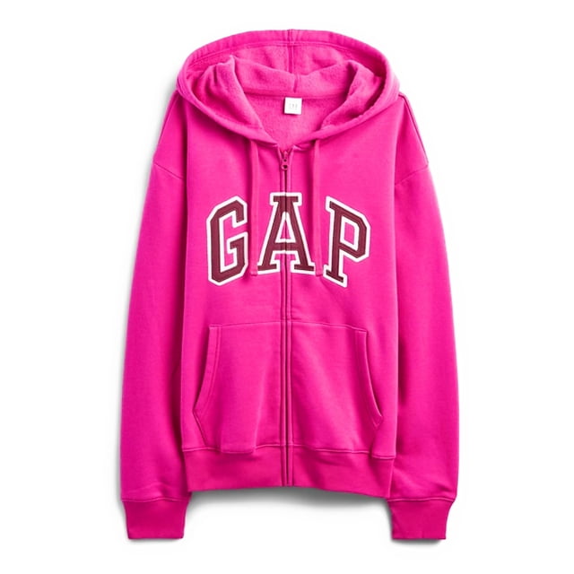 Sudadera con Capucha GAP Logo con Cierre Completo Rosa Talla L