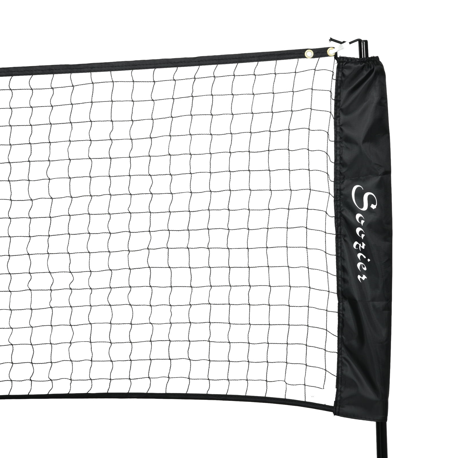 Soozier 17Ft Portable All-In-One Badminton Set,Pickleball and Volleyball Net,Height Adjustable Outdoor Sports Set for Backyard Beach Driveway Games,Black Plastic Sports Fitness Exercise Equipment
