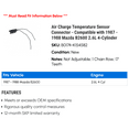 thumbnail image 2 of Air Charge Temperature Sensor Connector - Compatible with 1987 - 1988 Mazda B2600 2.6L 4-Cylinder, 2 of 2