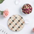 thumbnail image 4 of FMSHPON Geometric Vintage Moroccan Pattern Brown Set of 6 Round Coaster for Drinks, Absorbent Ceramic Stone Coasters Cup Mat with Cork Base for Home Kitchen Room Coffee Table Bar Decor, 4 of 6