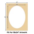 thumbnail image 2 of Beige Picture Frame Mat for 22x28 Frames - Oval Opening for 18x24 Photos - 25 Mats, 2 of 7