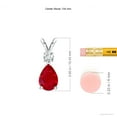 thumbnail image 4 of Angara Natural Ruby Necklace for Women in Platinum (Size-7x5mm) - July Birthstone Jewelry | Ruby Teardrop Pendant Necklace, 4 of 9