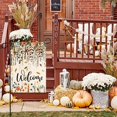 thumbnail image 2 of Fall Floral Welcome Garden Flag Small Vertical Double Sided, Autumn Leaves 12.5 x 18 Inch Burlap Flag for Autumn Thanksgiving Halloween Farmhouse Holiday Yard Outdoor Outside Decoration, 2 of 12