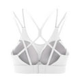 thumbnail image 5 of felwors Sports Bra for Women, Scoop Neck Crisscross Back Padded Low Impact Bras Tops for Workout Yoga Gym White, XL, 5 of 5