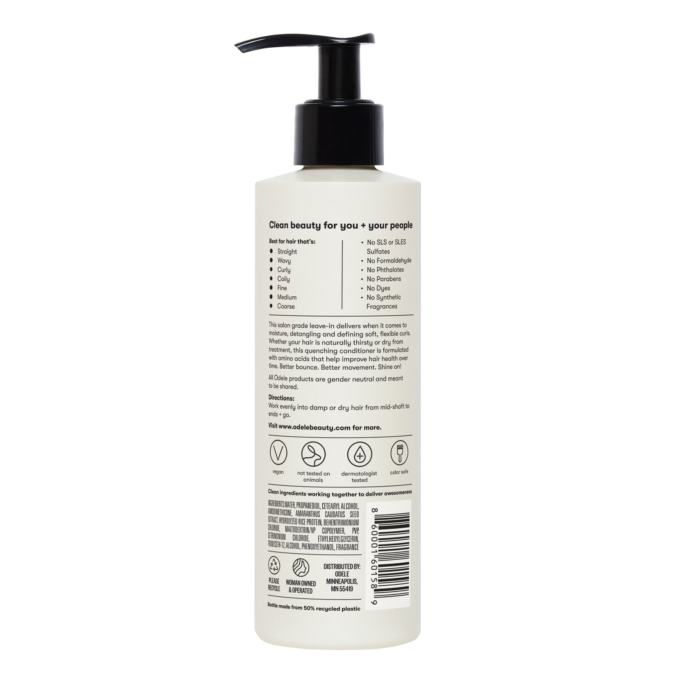 Odele Leave-In Conditioner for Deep Moisture + Frizz Control, All Hair Types, 8 fl oz