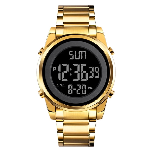 Reloj Deportivo Al Aire Libre de los Hombres de Pantalla Grande Reloj Despertador Digital con Esfera Luminosa, Impermeable para Nadar Correr Senderismo, Reloj Digital Impermeable Multifunción para Aca