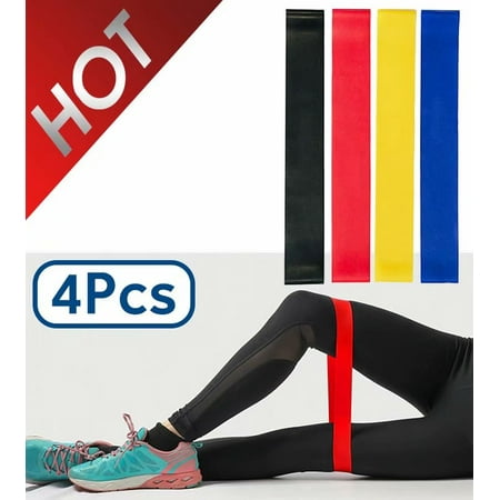 Resistance Loop Exercise Bands Set of 4 for Women Men Legs Butt Arms Shoulders Home Workout Yoga Rehab Physical