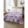 thumbnail image 2 of Purple Flower Twim Size Flat Sheet, Wrinkleproof & Fadeproof Cooling Flat Bed Sheet Only, Ombre Botanical Watercolor Floral Spring Breathable Soft Bedding Top Sheets 66 x 96 Inches, 2 of 8