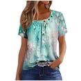thumbnail image 2 of Fiudx Ofertas Flash Artículos En Oferta Camiseta Plisada de Manga Corta con Cuello Estampado para Mujer, 2 of 6