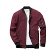 thumbnail image 1 of FAROOT Men's Bomber Jackets Solid/Contrast Color Stand Collar Long Sleeve Zip Front Coat, 1 of 6