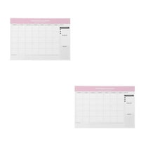 WORGEOUS 2pcs Monthly Planner Notepad Undated Weekly Daily Calendar Habit Tracker Journal Task Checklist for Home Office and Classroom Pink