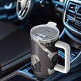 thumbnail image 4 of Camouflage 40oz Tumbler– Stainless Steel Insulated Tumbler with Handle and Straw, Large Capacity Travel Cup for Hot & Cold Drinks, 4 of 6