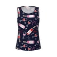 thumbnail image 4 of Xecao Love Wine print women's scoop neck, loose-fit workout tank tops for the gym., 4 of 9