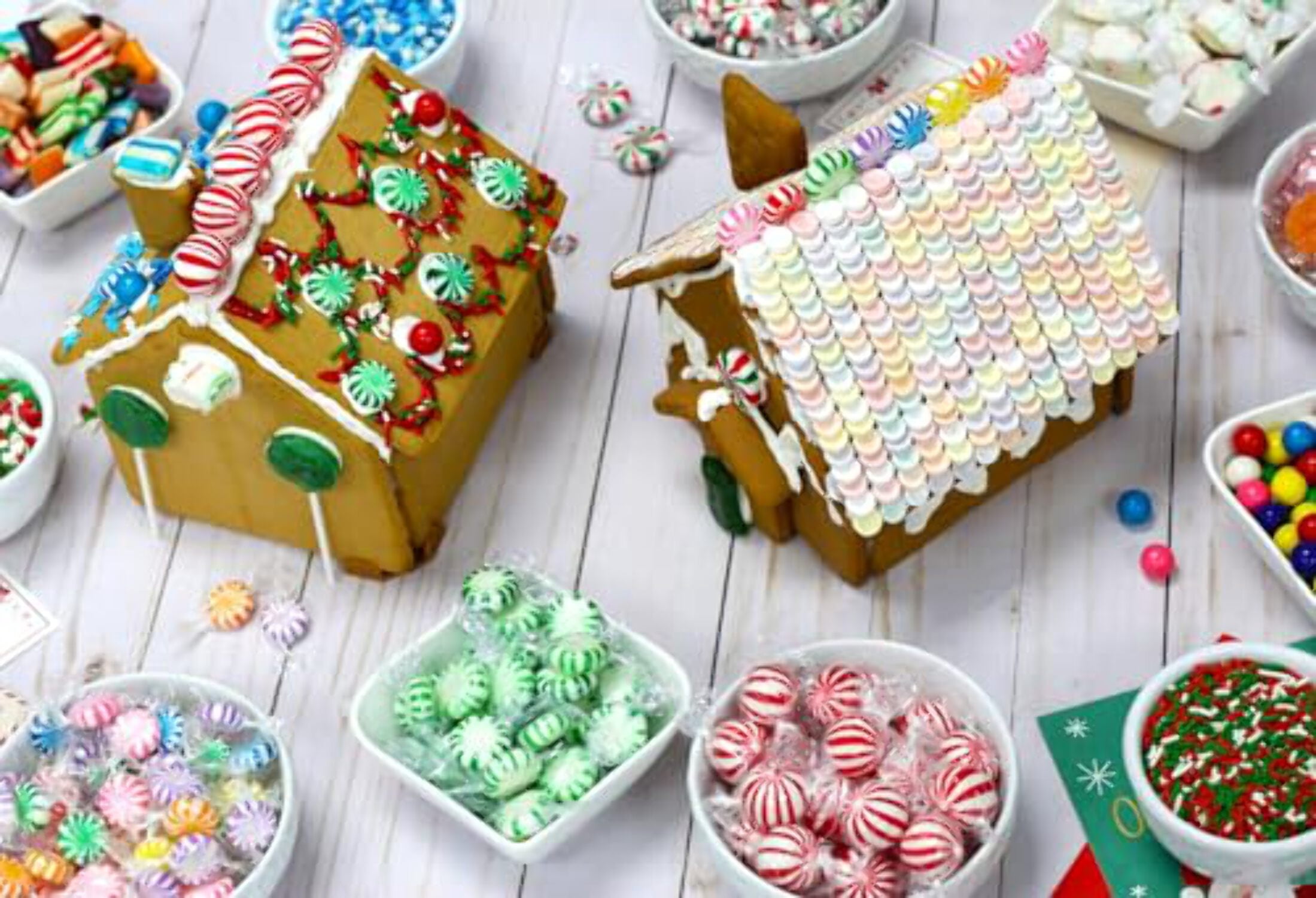 Jumbo Peppermint Mint Balls Christmas Individually Wrapped Hard Candy Red and White 3 Pounds