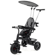 Redsmile 7-in-1 Baby Stroller Tricycle for Toddlers Ages 9-60 Months, Kids Trike with Adjustable Push Handle, Canopy, 5-Point Harness, All-Terrain Toddler Tricycle, Gray