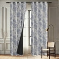 thumbnail image 4 of Vargottam Floral Sketch Design Blackout Curtains - Set of 2 Panels, 52 x 108 Inches Each - Light Blocking & Thermal Insulated Drapes with Grommet Top for Bedroom & Living Room - Beige, 4 of 9