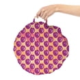 thumbnail image 2 of Fruits Round Floor Cushion with Handle, Scribbles Circle Berry Branches Harvest Season Summer Eat Graphic Print, Pillow for Living Room & Dorms, 18" Round, Peach and Dark Magenta, by Ambesonne, 2 of 4