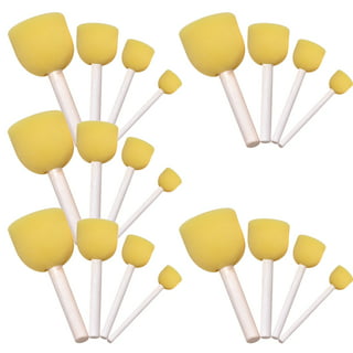 VILLCASE 32 Pieces Round Painting Sponge, Assorted Size Round Sponge  Brushes for Painting, Artist Painting Foam Sponge Yellow Craft Sponges Clay