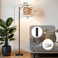 thumbnail image 2 of Arc Floor Lamp with Adjustable Lampshade Abstract Brown Cream Cowhide Print Standing Lamp 3 Color Temperatures Dimmable Tall Pole Lamp with Foot Switch for Bedroom Office Dining Room, 2 of 8