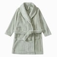 thumbnail image 2 of Toddler Boys Girls Flannel Bathrobes 3-12T Kids Soft Hooded Sleepwear Cartoon Print Night-robe Kids Flannel Hooded Bathrobe Toddler Plush Robes With Belt,Green,Size 11-12T, 2 of 4