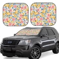 thumbnail image 6 of Kdxio Watercolor Wildflowers Print 2-Piece Sun Shade Front Windshield - Foldable Car Front Window Sunshades For Most Sedans Suv Truck, 6 of 6