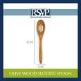 thumbnail image 4 of RSVP International Olive Wood Slotted Spoon, 12" | Rustic, Natural Authentic Italian Olive Wood | Classic Style for Kitchens, Tables, & More | Functional for Stirring Sauces, Pasta, & More, 4 of 5