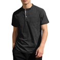 thumbnail image 5 of CBASIHI Henley Shirts for Men with Pocket- Casual Short Sleeve Fashion Classic Lightweight Cotton T-Shirt for Summer Daily Wear Black Size 3XL, 5 of 9