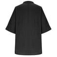 thumbnail image 5 of WERYOUNG Women's Casual Button Down T Shirt Short Sleeve Linen Tee Loose Fit Tunic T-Shirts Holiday Vacation Stylish Top XL, 5 of 6