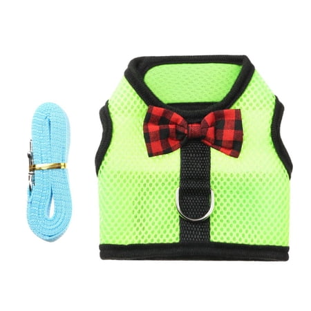 Ferret Strap Guinea Pig Small Animals Hamster Vest Harness Rabbit Leash Collar Bunny Mesh Chest GREEN S
