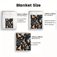thumbnail image 4 of Halloween Witch Hat & Pumpkin Print Flannel Blanket - Soft Warm 280GSM Flannel, 3 Sizes (30x40in/50x60in/60x80in) for Travel, Camping, Sofa, Bed - Cozy Gift for Family & Friends, Halloween Decoration, 4 of 10