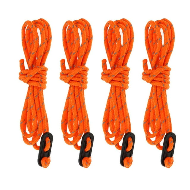 jinwen 4 Pcs Corde Réfléchissante pour Tente avec Corde pour Camping Randonnée 4 Pcsx4m Orange A