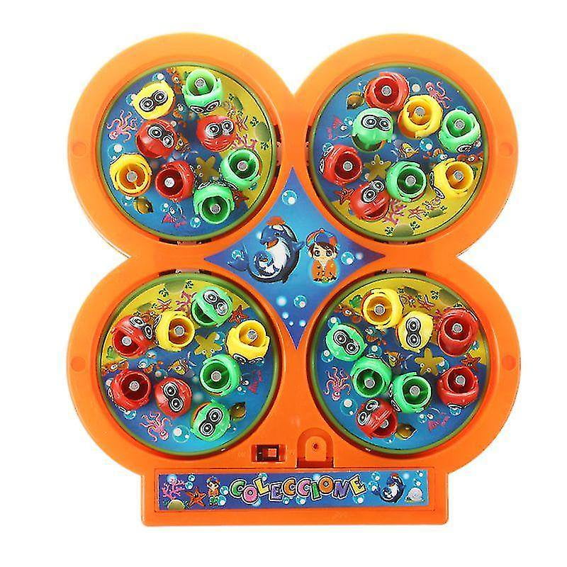 Fishing toys random color go fishing game electric rotating magnetic magnet fish toy kid educational toys HTOOQ