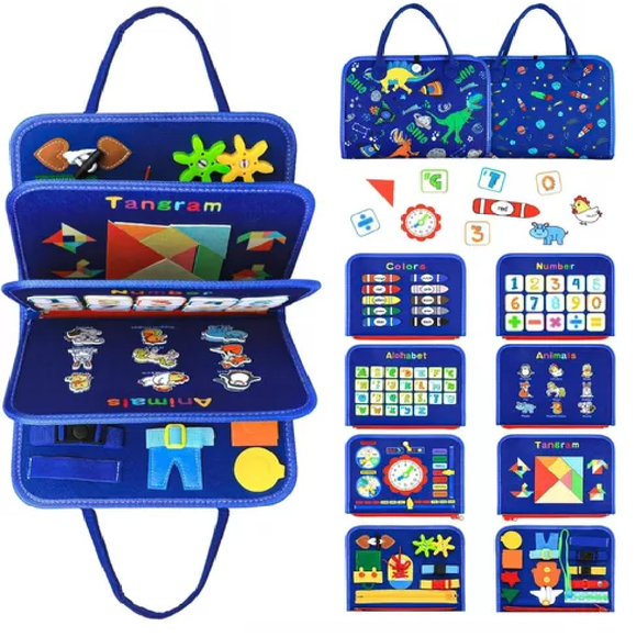 Tabla Ocupada Capas Juguete Sensorial Para Niño Azul