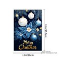 thumbnail image 4 of JOOCAR Merry Christmas Garden Flag with Blue Ornaments and Poinsettia Design for Winter Christmas Home Outdoor Garden Yard Door Decor 12x18 inch, 4 of 5