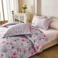 thumbnail image 2 of Koniroom 2PCS Pink and Grey Floral Comforter Set Queen Size, Kids Teen Girls Watercolor Botanical Bedding Sets with Cute Flowers, 2 of 8