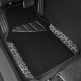 thumbnail image 2 of CAR GRAND Waterproof Faux Leather Carpet Car Floor Mats Universal Fit Anti-Slip Nibbs PVC Back Driver Heel Pad SUV, VAN Sedan Truck Set of 4 Pieses Leopard Print, 2 of 7