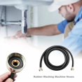 thumbnail image 4 of 2 Pack 10 ft Black Rubber Washing Machine Supply Hoses, Hot and Cold Water Lnlet Supply Lines Burst Proof for Washing Machines, 3/4" Fittings Washing Machine Fill Hose, 4 of 7