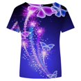 thumbnail image 5 of Blusa de manga corta con cuello en V informal para mujer a la moda, camisetas de verano Pompotops hkajfhjk462101, 5 of 5