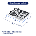 thumbnail image 3 of Parrilla A Gas 4 Quemadores Empotrable Naesi Acero Inoxidable AN114, 3 of 8