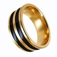 thumbnail image 3 of Compromiso de boda del de banda de de de los hombres del oro del acero inoxidable de la anchura de 8m m Sunnimix Anillo de los hombres, 3 of 5