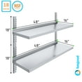 thumbnail image 3 of AmGood 16 in. x 48 in. Two-Tier Metal Wall Mount Shelf | Staunless Steel Shelving for Commercial Kitchen, Closet, Garage, Pantry, etc, 3 of 8
