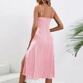 thumbnail image 6 of ClodeEU Women's Polka Dot Spaghetti Strap Dress with Side Slit,Casual Summer Midi Dress Pink,Womens Plus M, 6 of 9