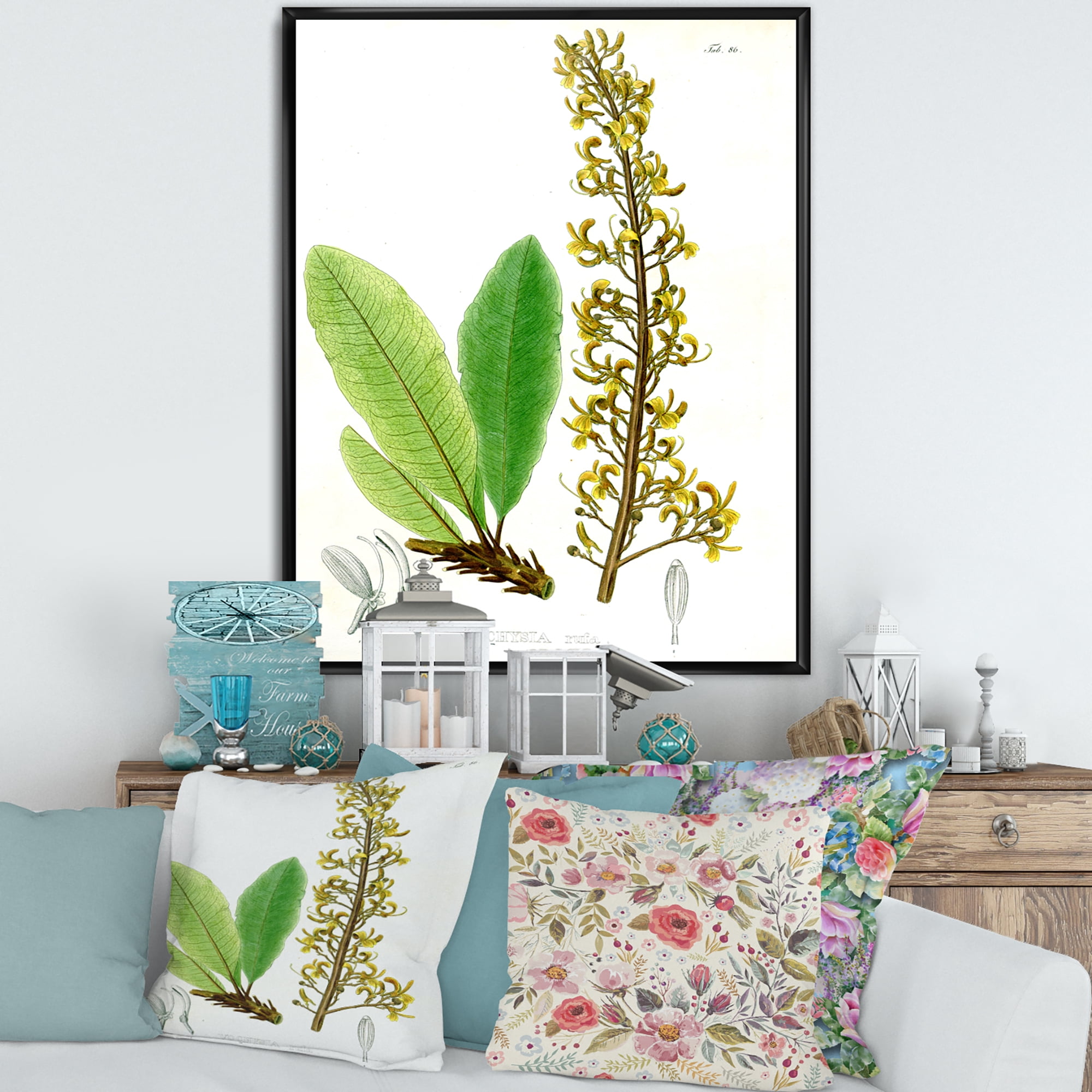 Ancient Brazilian Plant IV 30 in x 40 in Framed Painting Canvas Art Print, by Designart