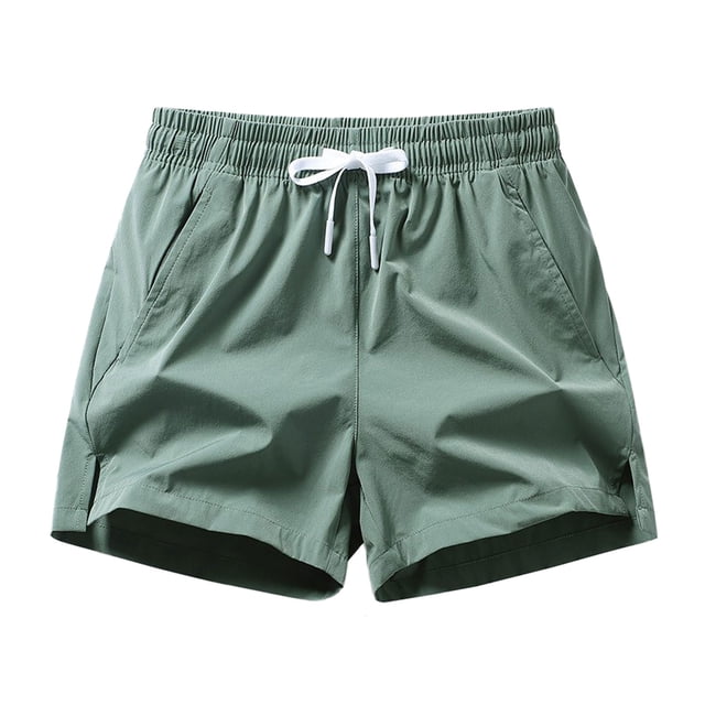 Unisex Summer Ice Silk Quarter Pants - Drawstring Elastic Waist, Quick-Dry, Lightweight Polyester, Versatile for Beach/Workout/Daily Wear