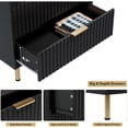 thumbnail image 4 of EastVita Fluted 5 Drawer Storage Dresser - Tall Modern Chest with Ample Deep Drawers and Wide Top - Wooden Organizer for Living Room/Hallway/Kids Room - Black, 4 of 8