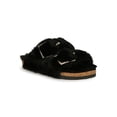thumbnail image 1 of Lady Godiva Faux Fur Open Toe Buckled Cork Slide Sandal 20216, 1 of 6