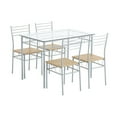 Glass Dining Table Set for 4, Modern 5 Piece Dining Room Table Sets